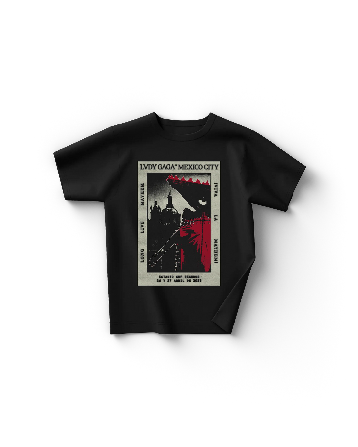 Lady Gaga Black CDMX Poster T-Shirt Official Merch