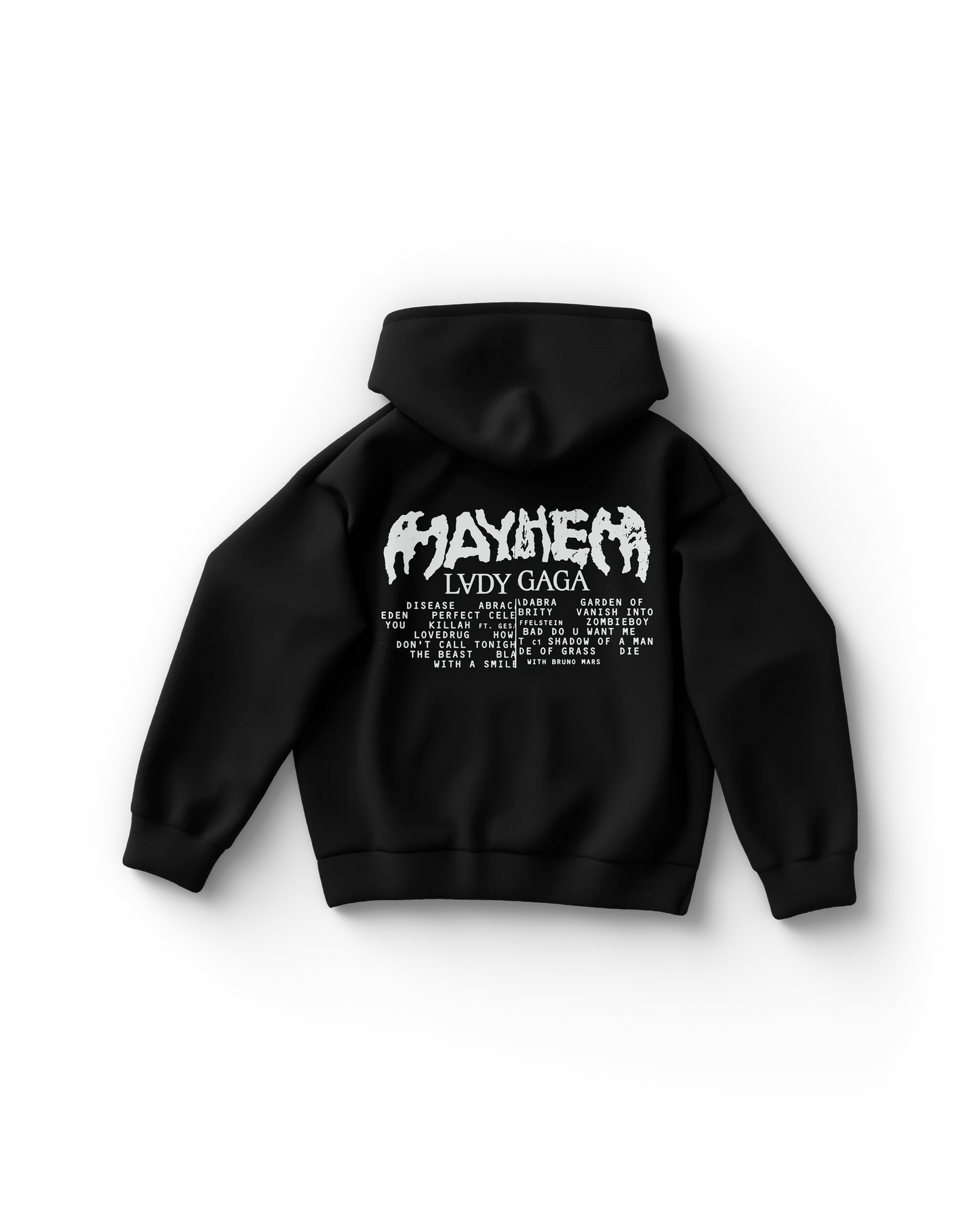 Lady Gaga Contrast Tracklist Hoodie Official Merch