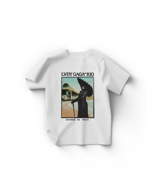 Lady Gaga White Rio Poster T-Shirt Official Merch