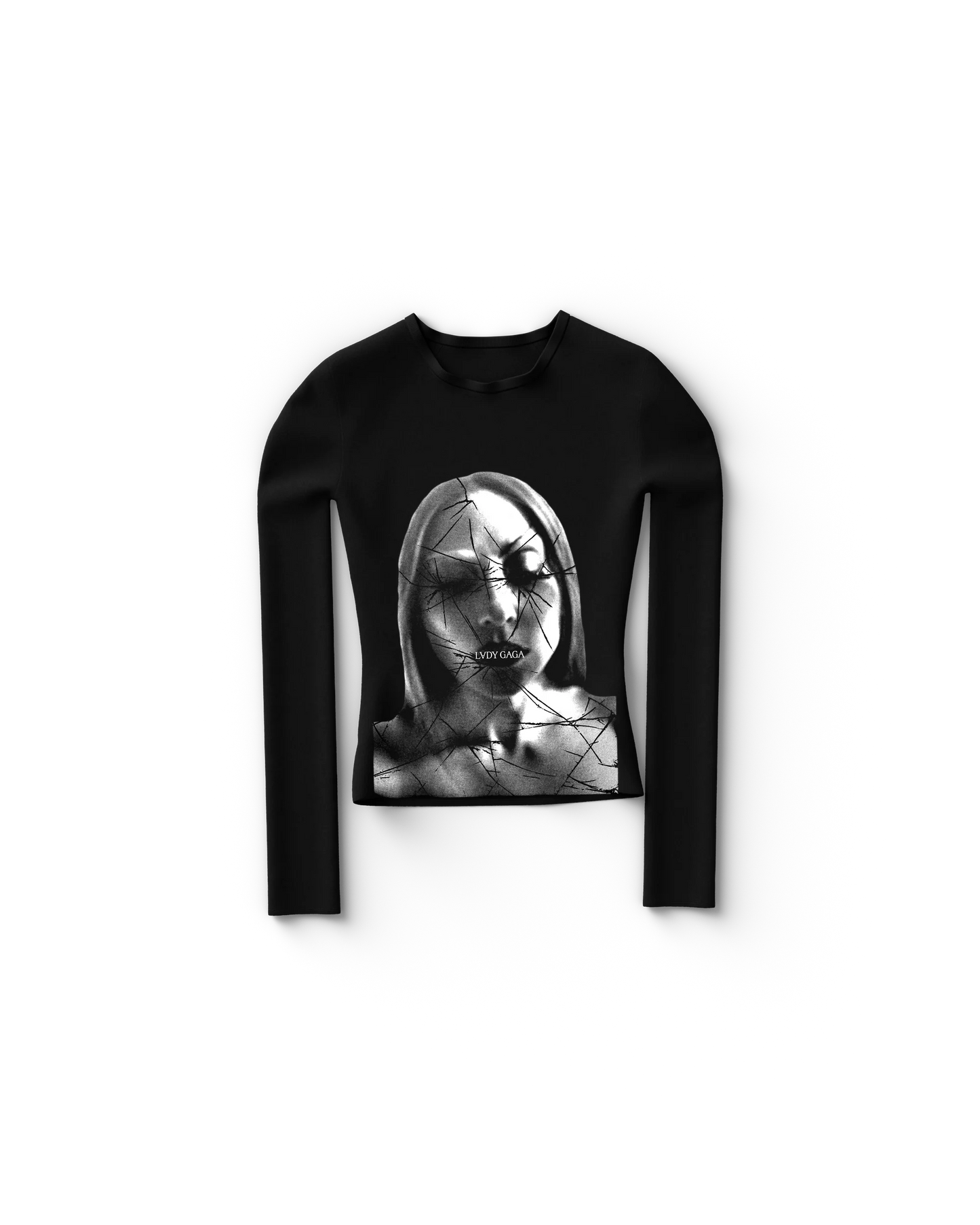 Lady Gaga Broken Glass Fitted Longsleeve T-Shirt Official Merch