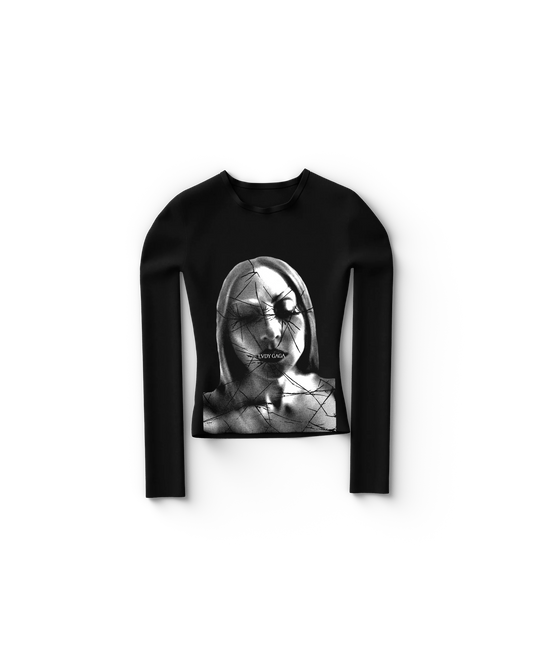 Lady Gaga Broken Glass Fitted Longsleeve T-Shirt Official Merch