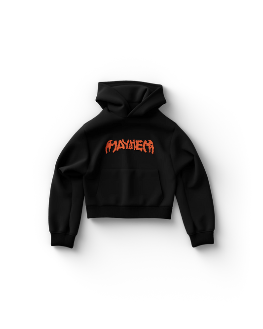 Lady Gaga Cropped Black and Orange Logo Hoodie Official Merch