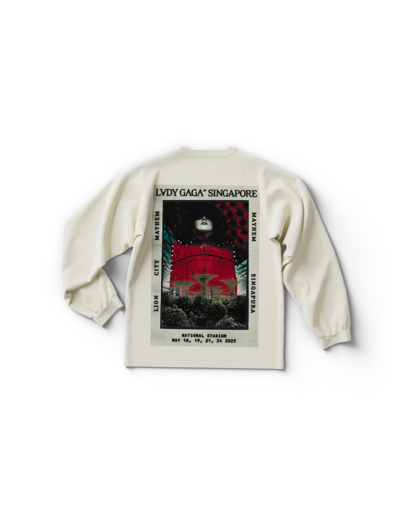 Lady Gaga White Singapore Longsleeve T-Shirt Official Merch