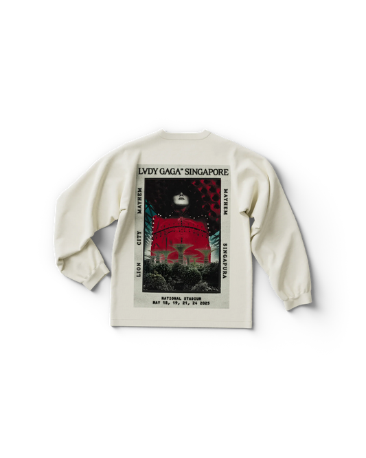 Lady Gaga White Singapore Longsleeve T-Shirt Official Merch